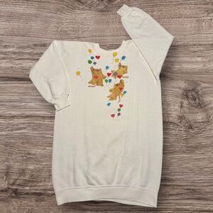 Vintage 1970s Cat Sweatshirt Sportswear Large Whimsical Kitsch  Pullover